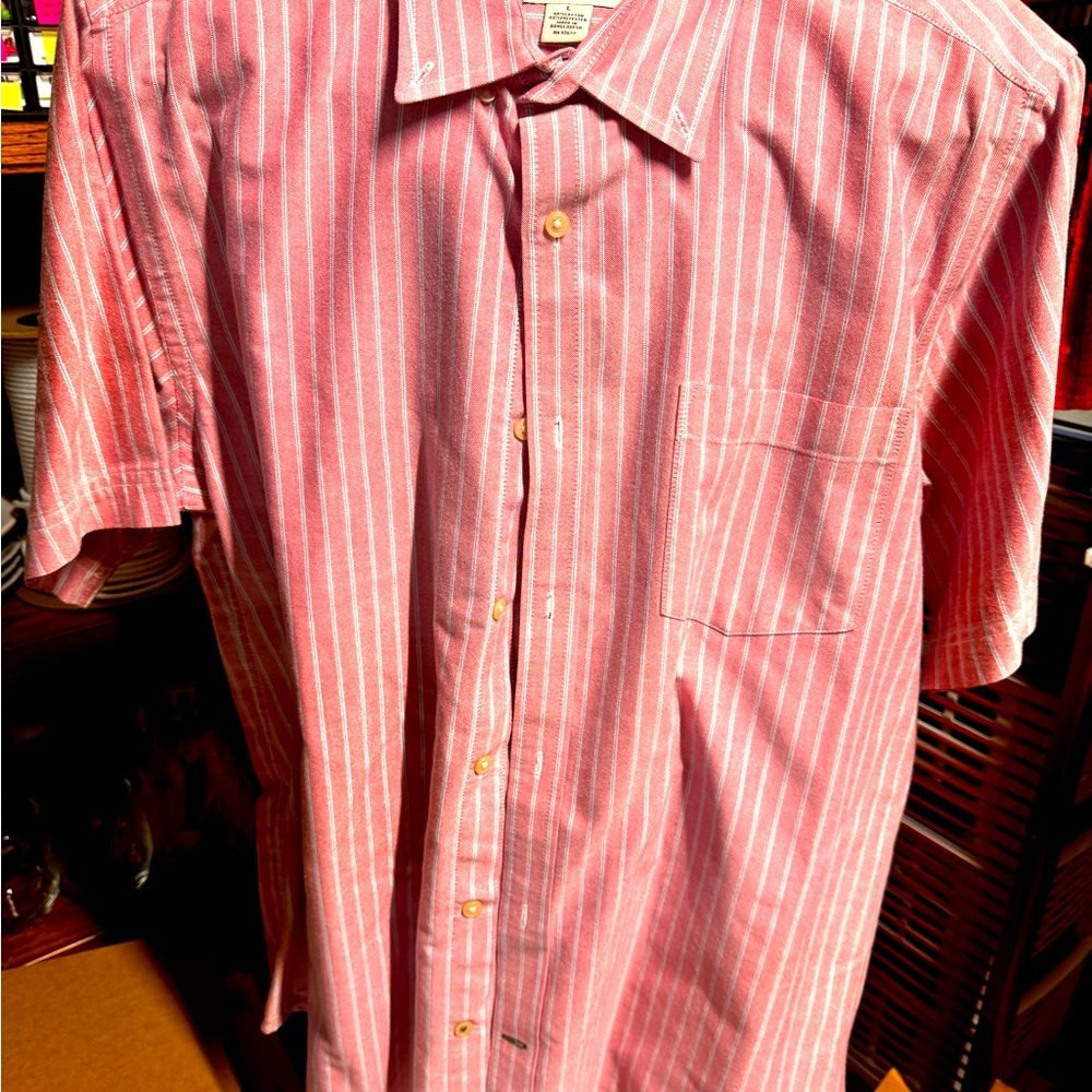 St John’s Bay Pink Striped Dress Shirt